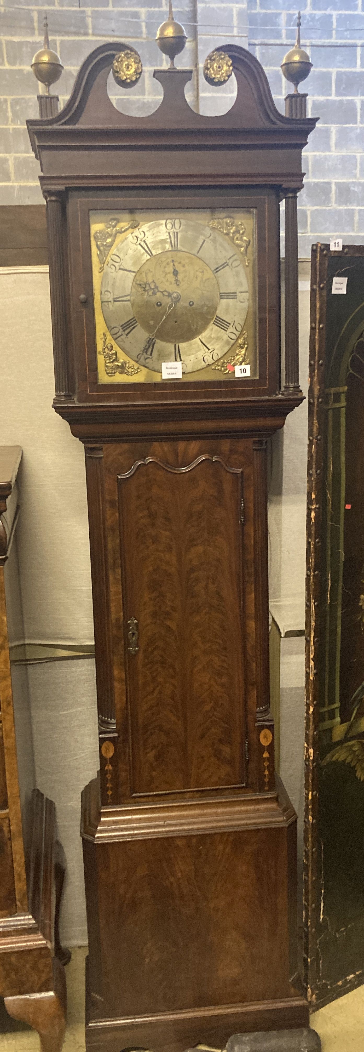 Shakeshaft of Preston. A George III mahogany eight day longcase clock (dial altered), height 230cm